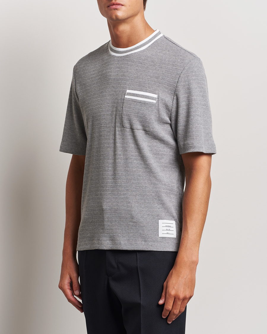 Herren |  | Thom Browne | Short Sleeve Contrast T-Shirt Light Grey