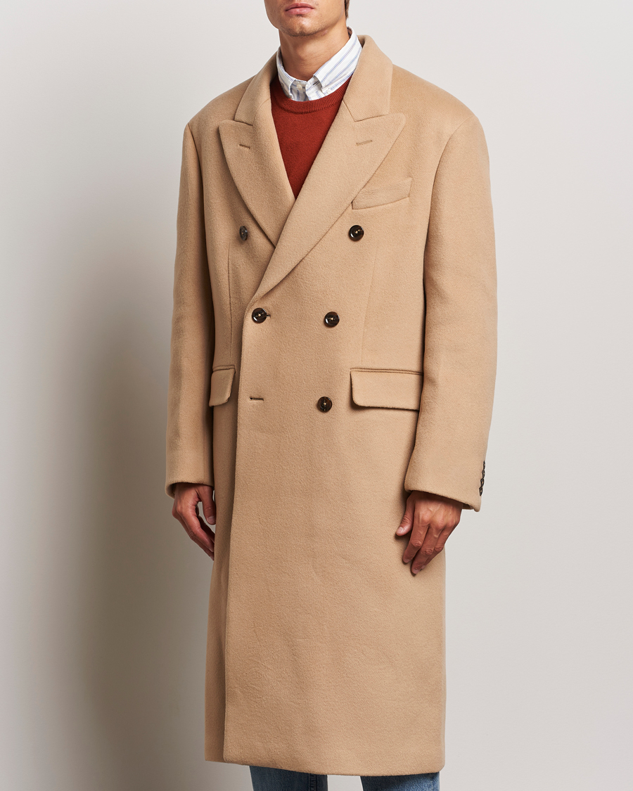 Herren | Klassische Jacken | GANT 240 Mulberry Street | Double Breasted Wool Coat Mustard Beige