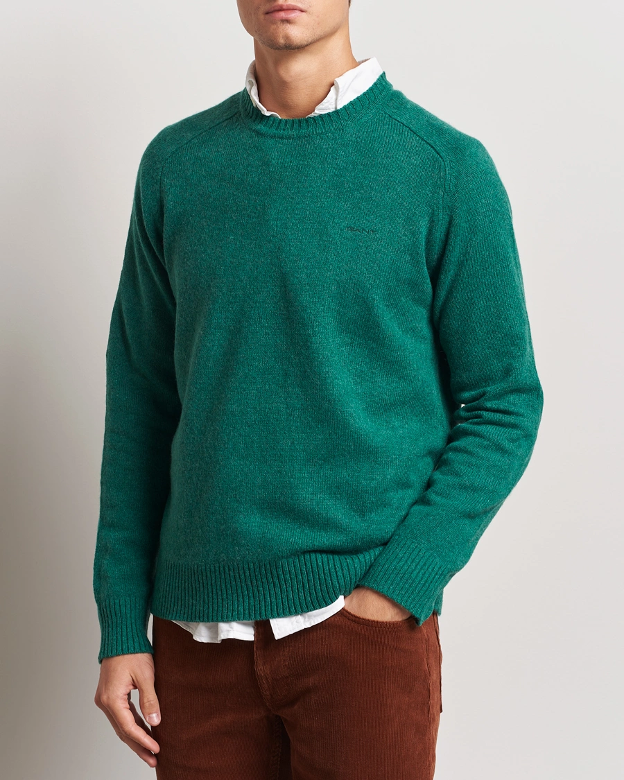 Herren |  | GANT | Wool Blend C-Neck Deep Forest Green