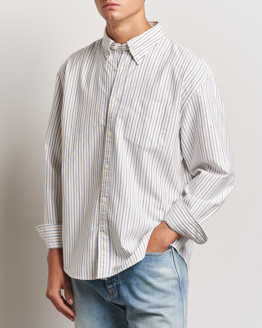 Herren |  | GANT | Rel Herigate Oxford Stripe Shirt Eggshell