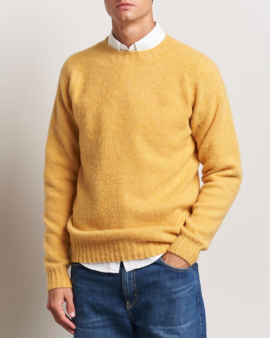 Herren | Kleidung | Harley Of Scotland | Brushed Supersoft Lambswool Crewneck Marzipan