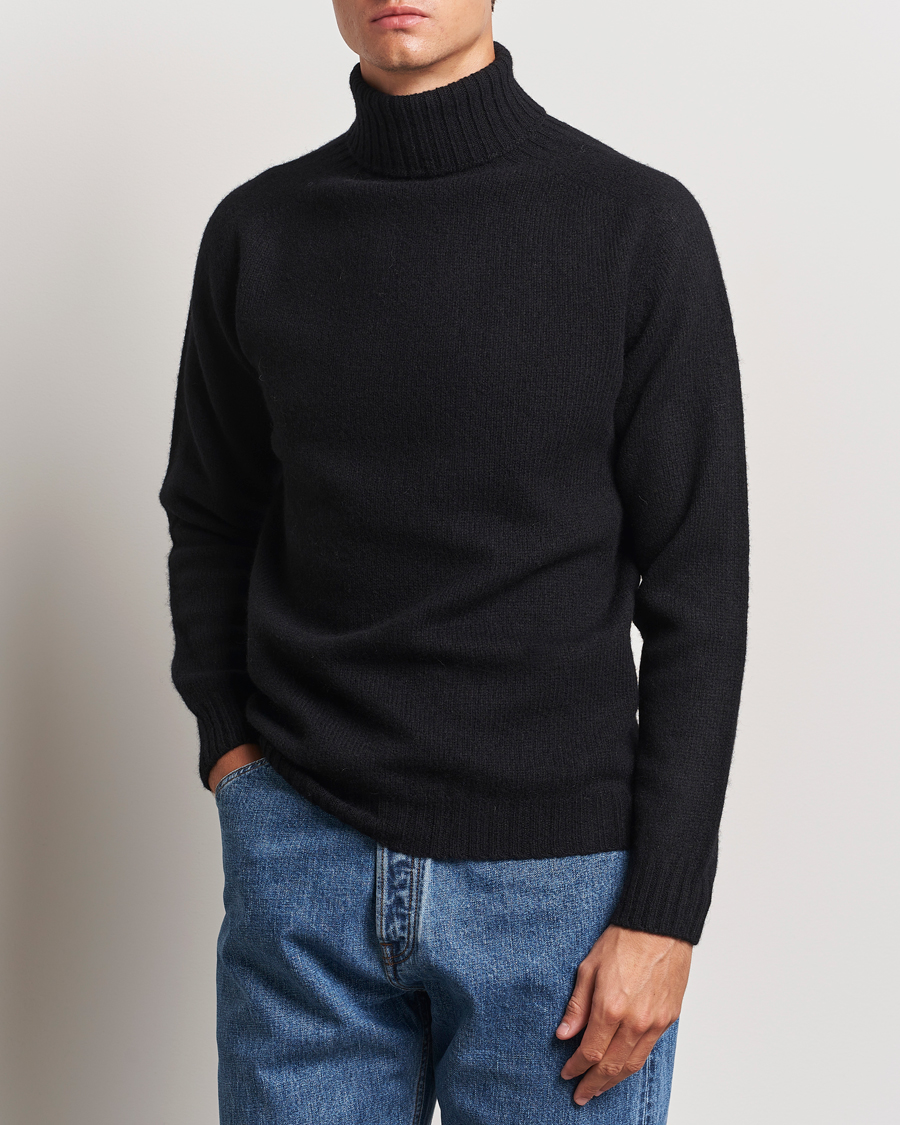 Herren | Harley Of Scotland | Harley Of Scotland | Supersoft Lambswool Rollneck Black