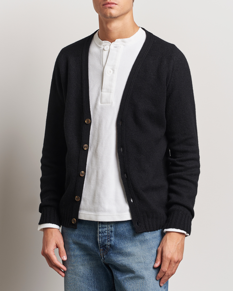 Herren |  | Harley Of Scotland | Supersoft Lambswool Cardigan Black