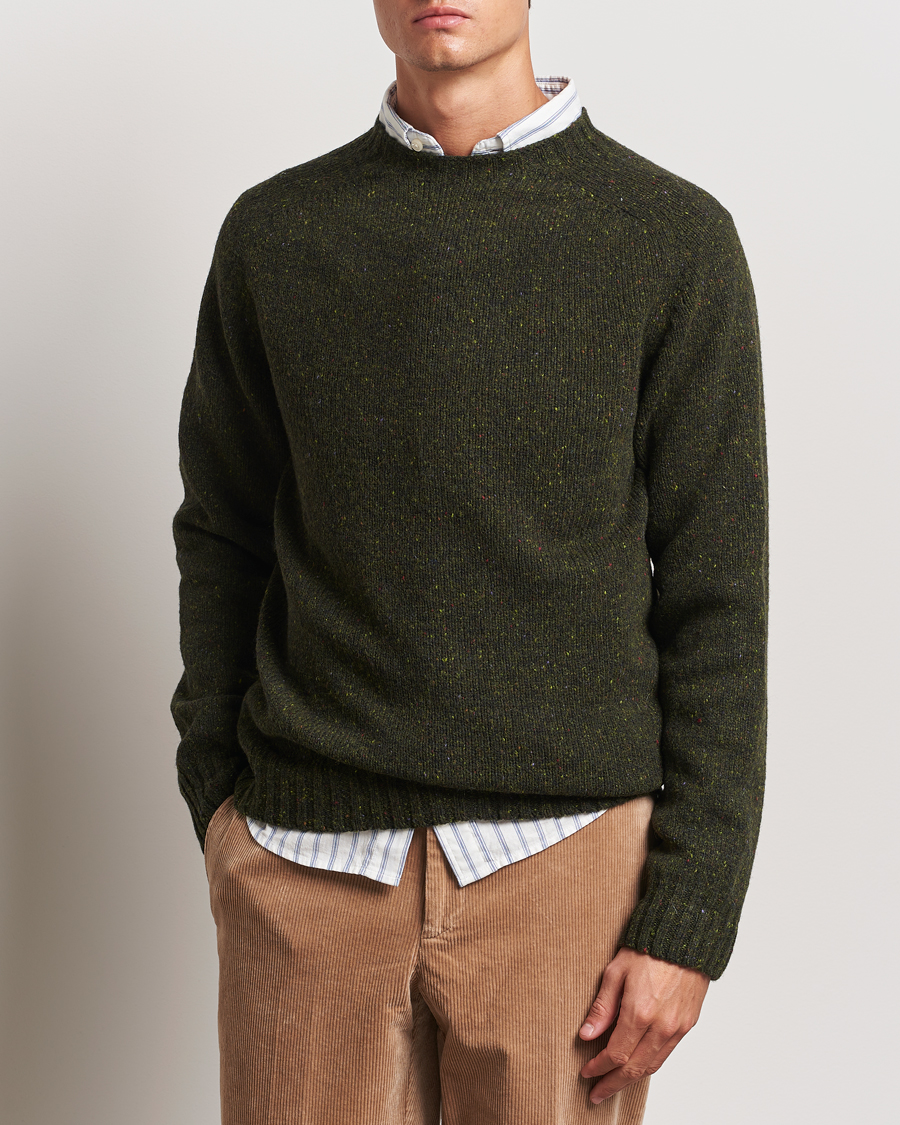 Herren | Strickpullover | Harley Of Scotland | Donegal Wool Crewneck Harris Green