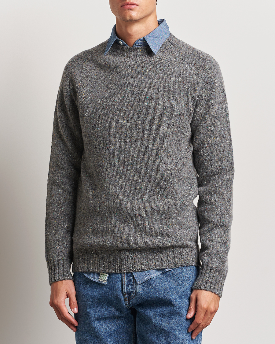 Herren | Harley Of Scotland | Harley Of Scotland | Donegal Wool Crewneck Grey