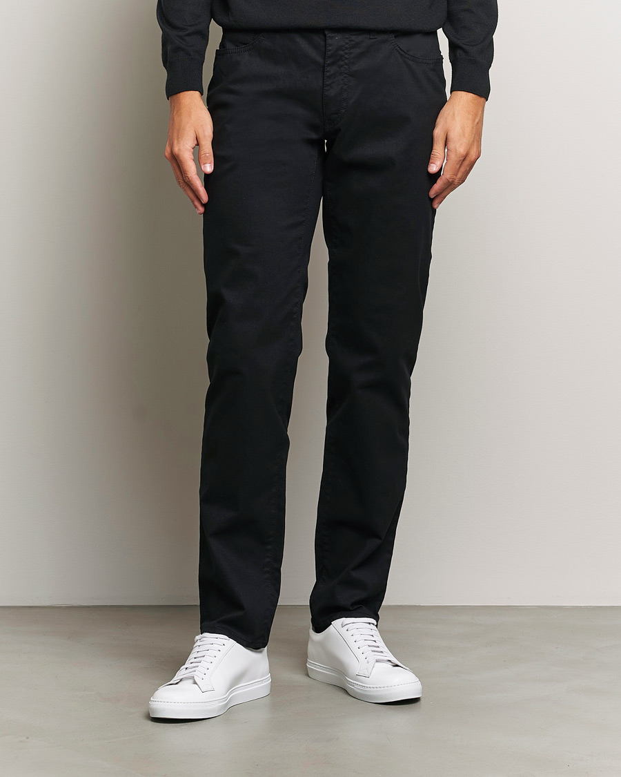 Herren | Kleidung | Brax | Cadiz Cotton Satin 5-Pocket Pants Perma Black