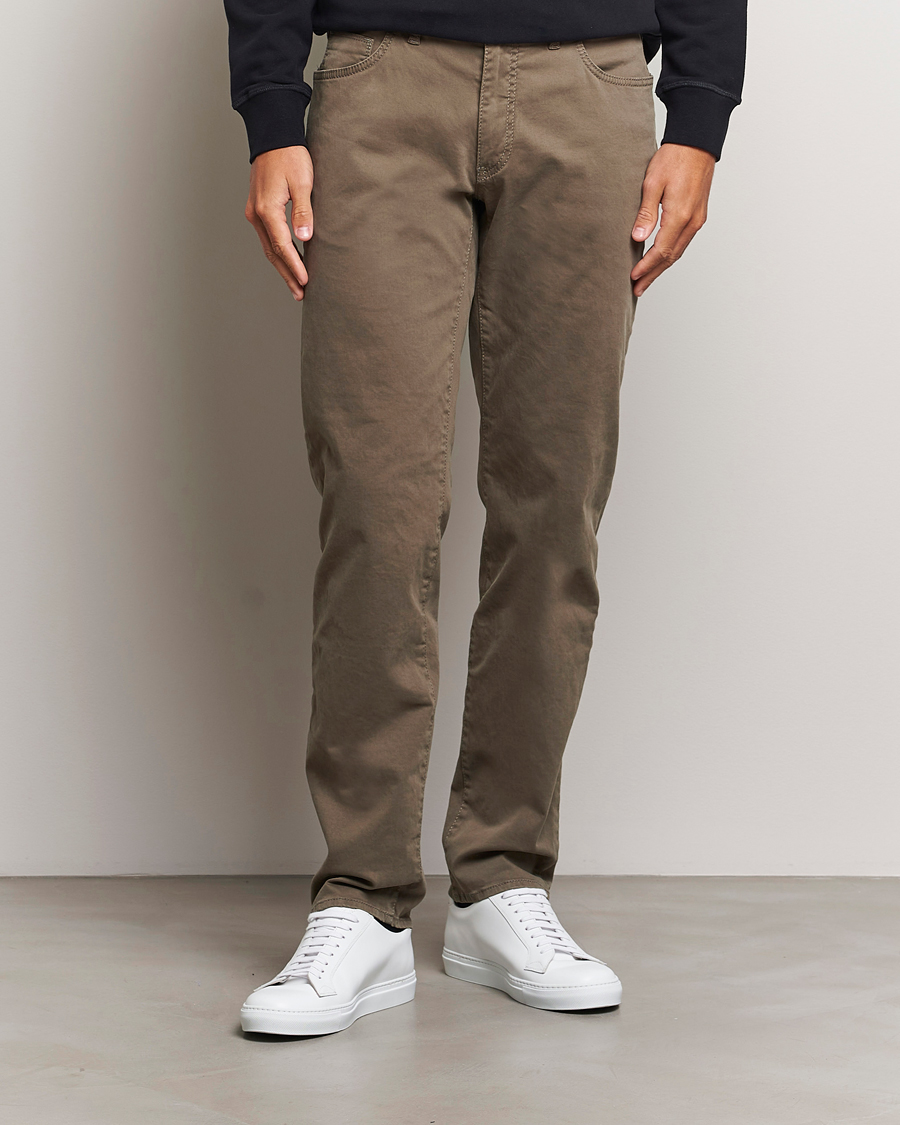 Herren | Brax | Brax | Cadiz Cotton Satin 5-Pocket Pants Khaki