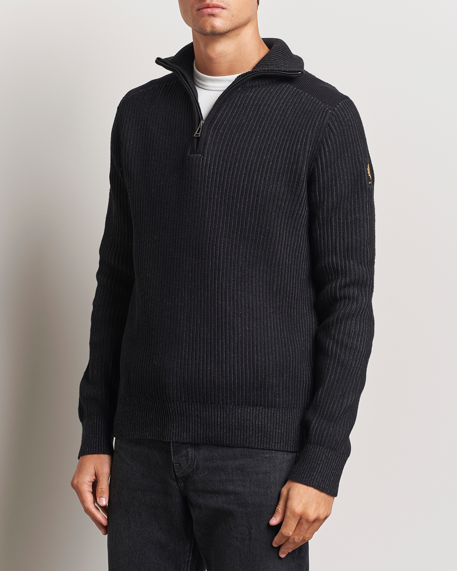 Herren |  | Belstaff | Stanley Cotton/Wool Quarter Zip Black