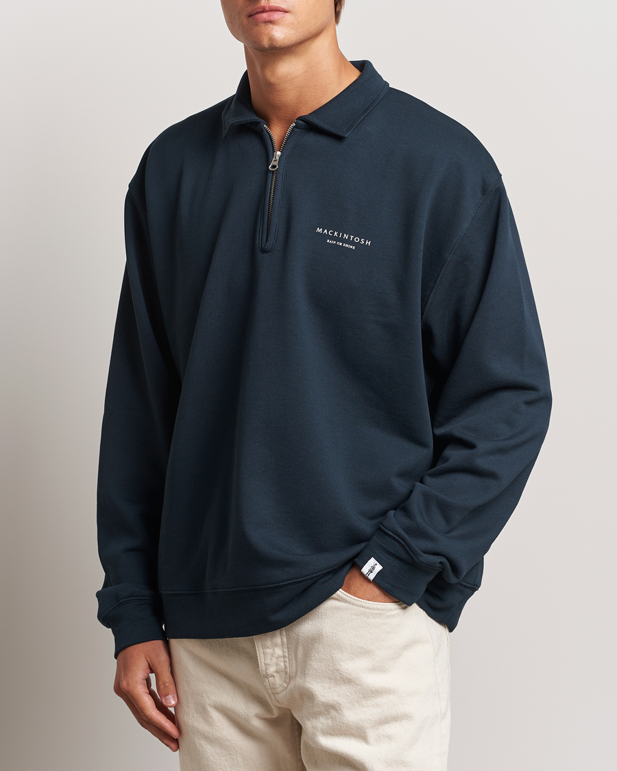 Herren |  | Mackintosh | Rain Shine Zip Sweatshirt Navy