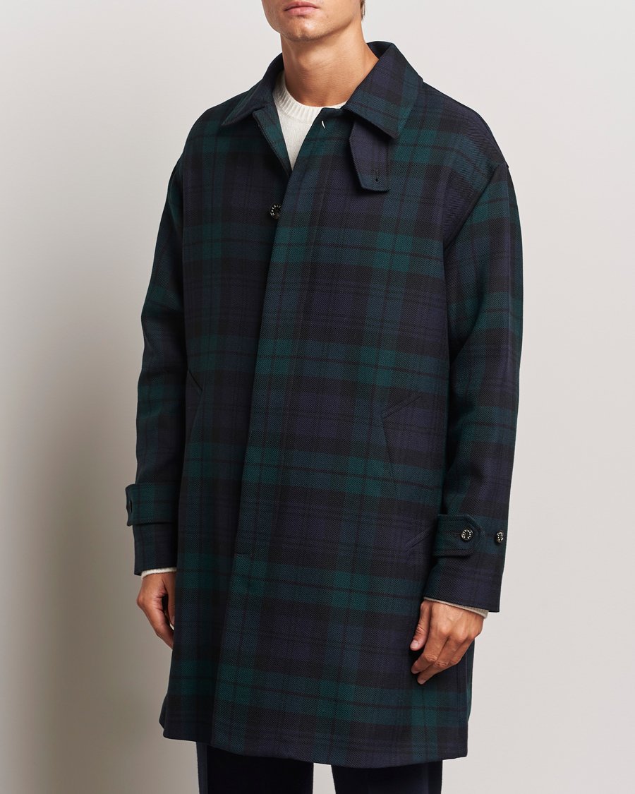 Mackintosh Wool Soho Tartan Coat Blackwatch bei Care of Carl