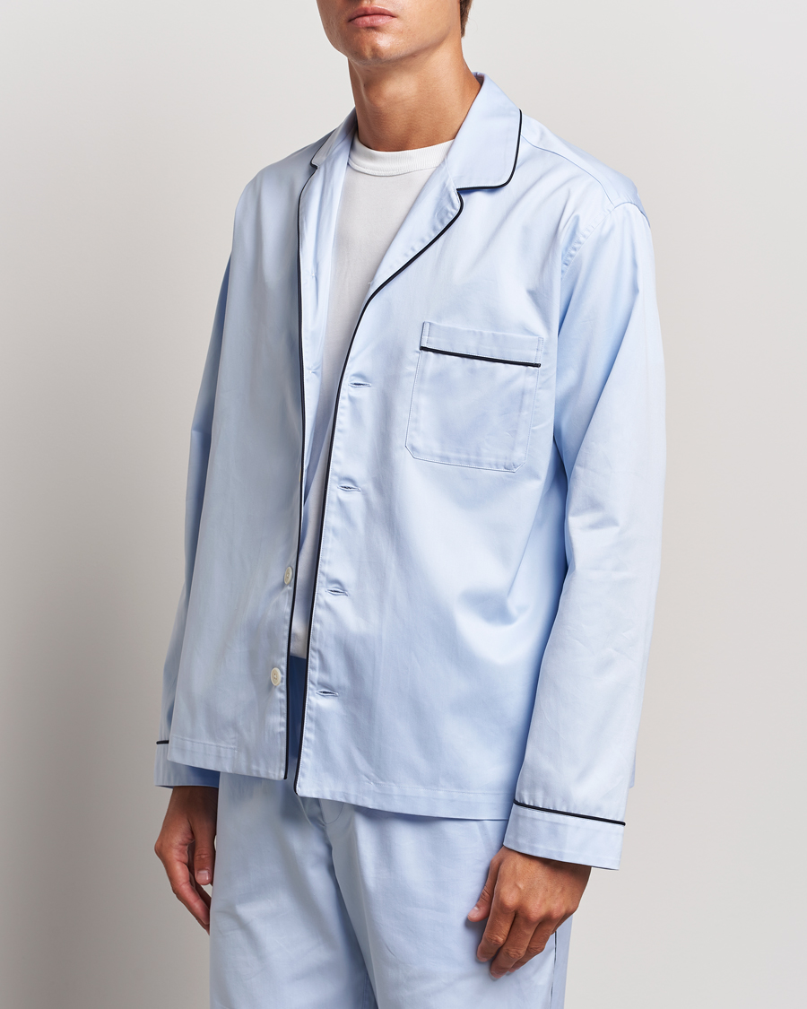 Herren |  | Tekla | Sateen Pyjama Shirt Bellhop Blue