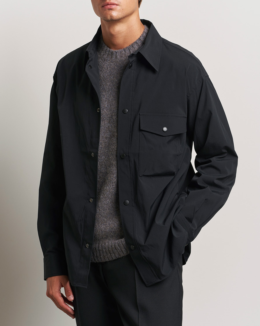 Herren | An overshirt occasion | J.Lindeberg | Howard Tech Press Stud Shirt Black