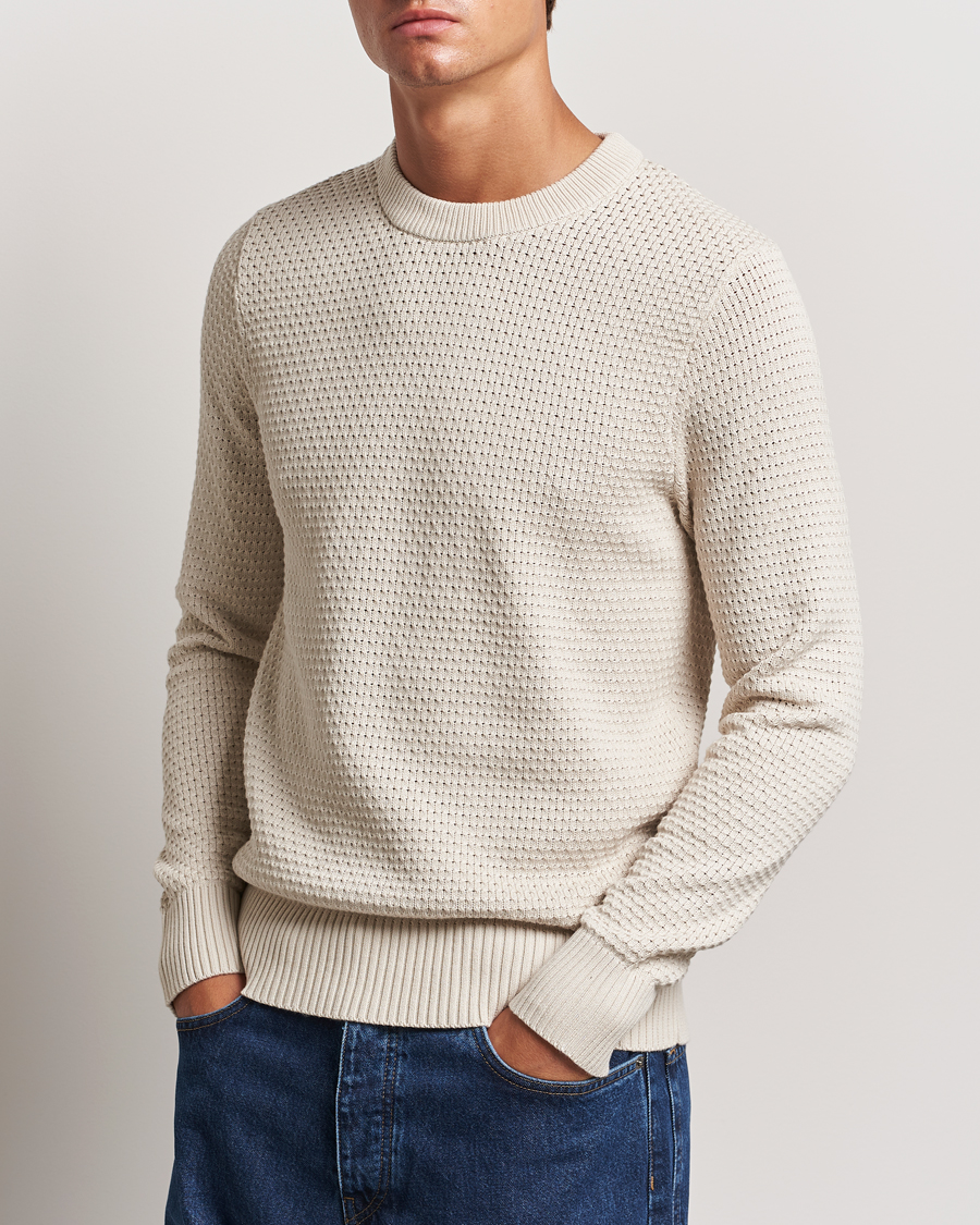 Herren | Pullover | J.Lindeberg | Oliver Structure Cotton Sweater Moonbeam