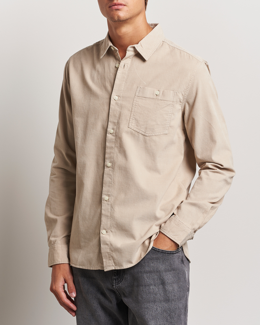 Herren | Cordhemden | KnowledgeCotton Apparel | Regular Fit Corduroy Shirt Beige