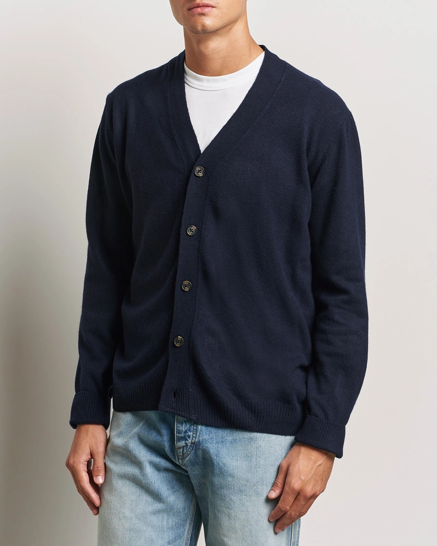 Herren |  | KnowledgeCotton Apparel | Lambswool Cardigan Navy