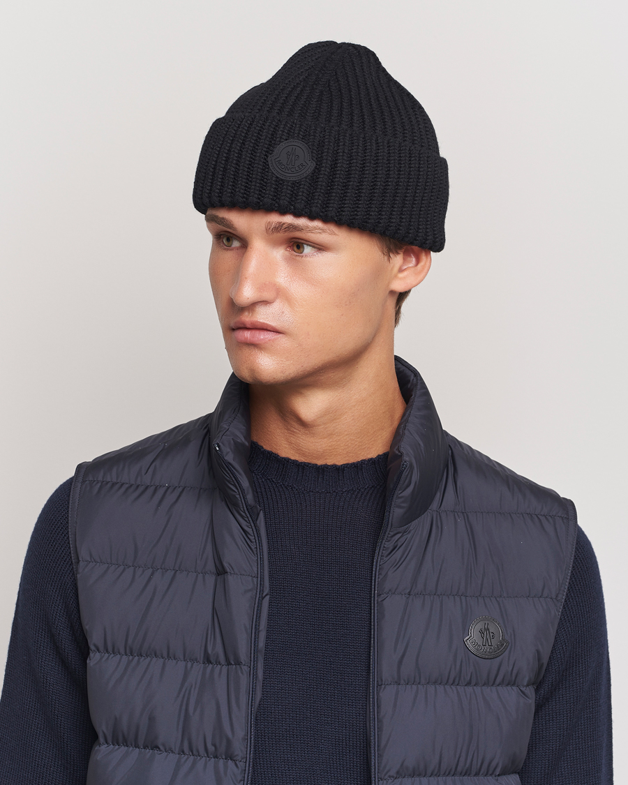 Herren |  | Moncler | Tonal Logo Beanie Black