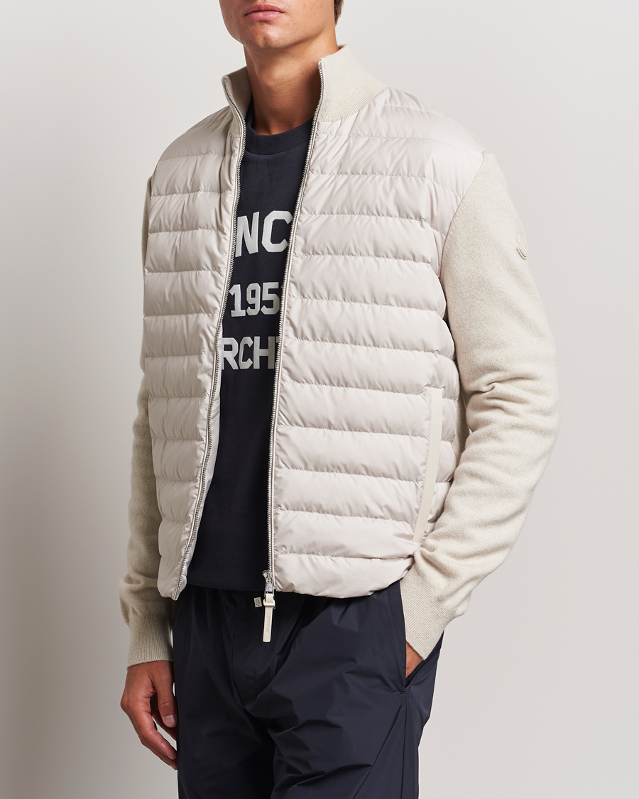 Herren | Pullover | Moncler | Full Zip Padded Cardigan Off White