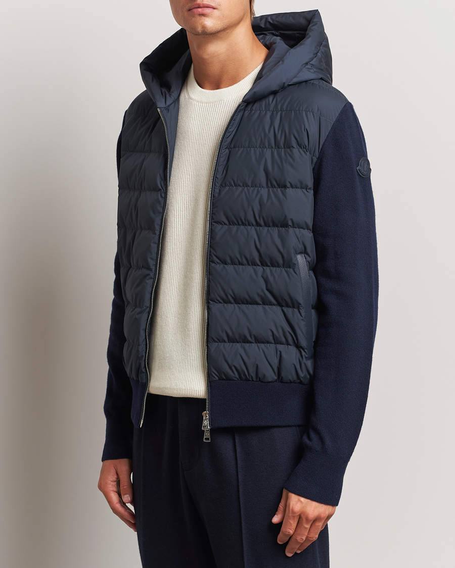 Herren | Pullover | Moncler | Full Zip Padded Hoodie Dark Blue