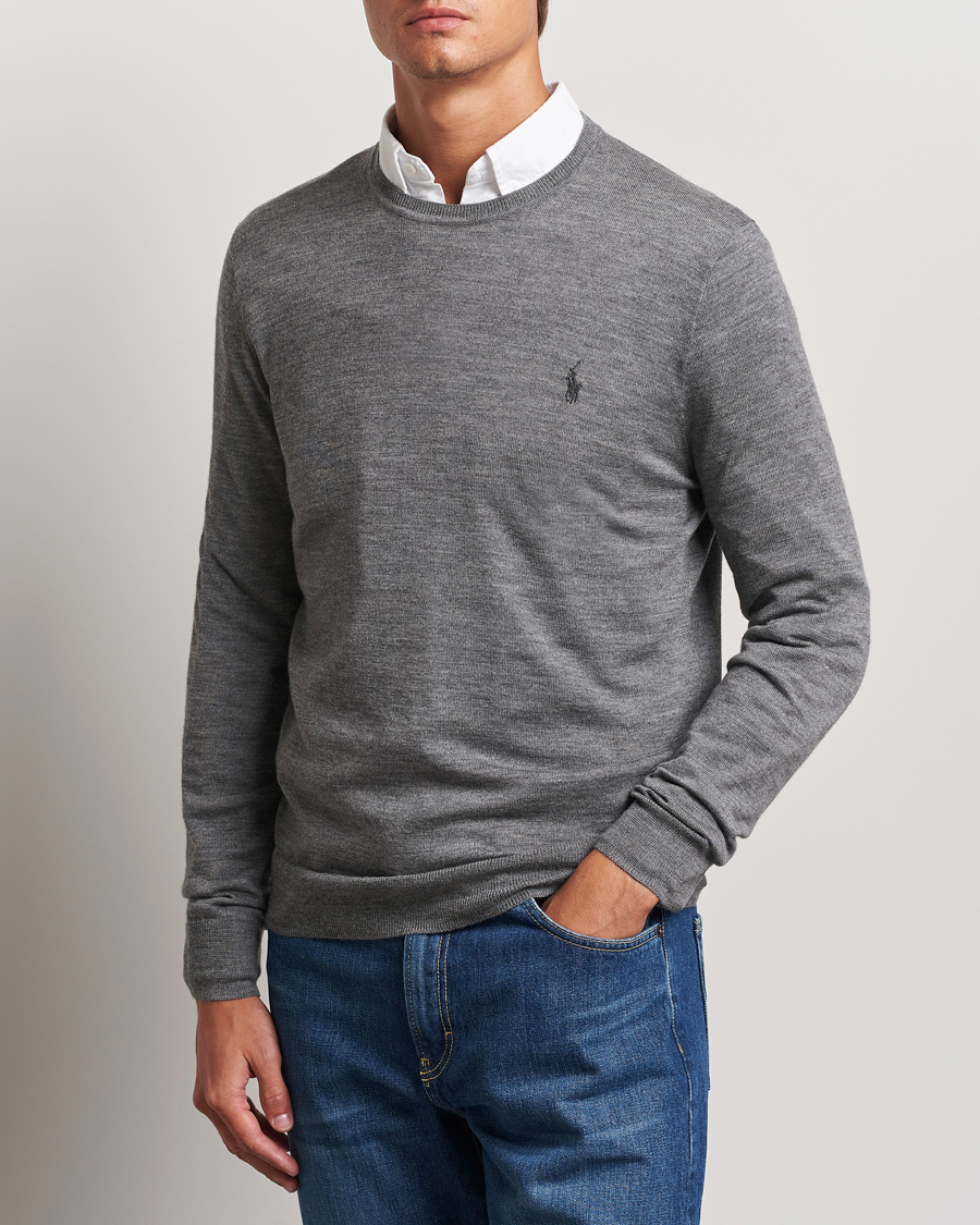 Herren |  | Polo Ralph Lauren | Merino Crew Neck Pullover Fawn Grey Heather