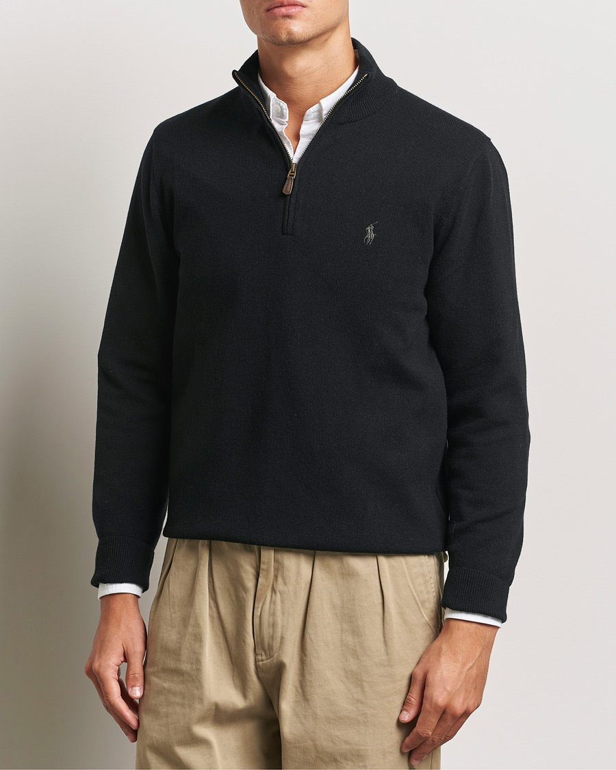 Herren |  | Polo Ralph Lauren | Merino Half-Zip Sweater Polo Black