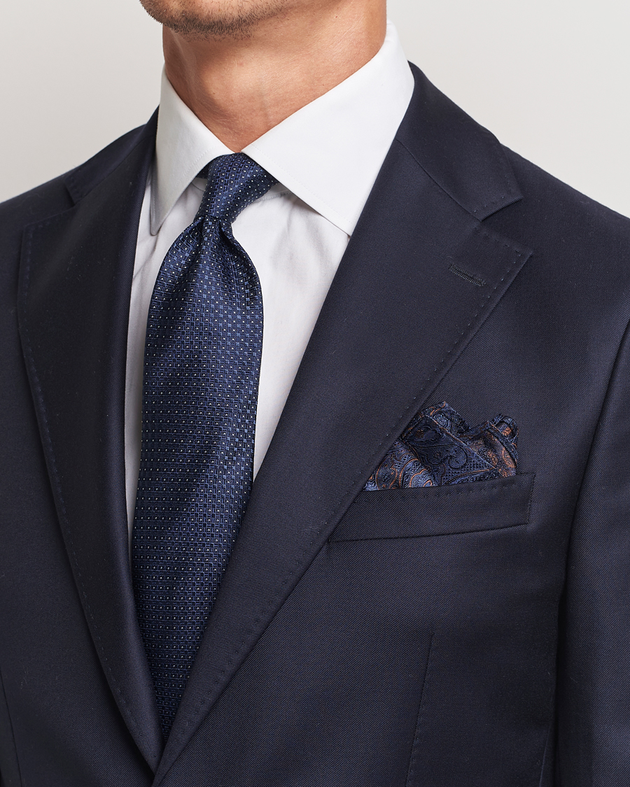 Herren |  | Amanda Christensen | Box Set Silk 8 cm Tie And Pocket Square Navy