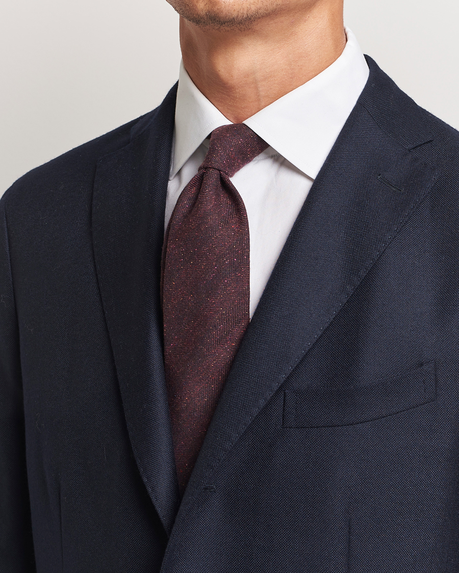 Herren |  | Amanda Christensen | Wool Donegal 8cm Tie Wine