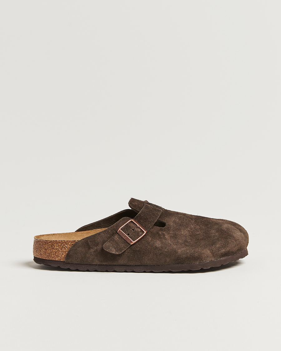 Birkenstock boston suede mocha on sale