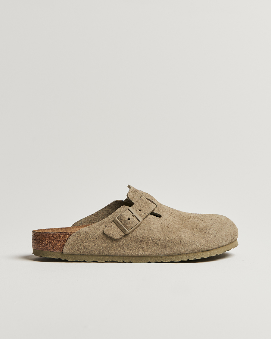 BIRKENSTOCK Boston Classic Footbed Faded Khaki Suede