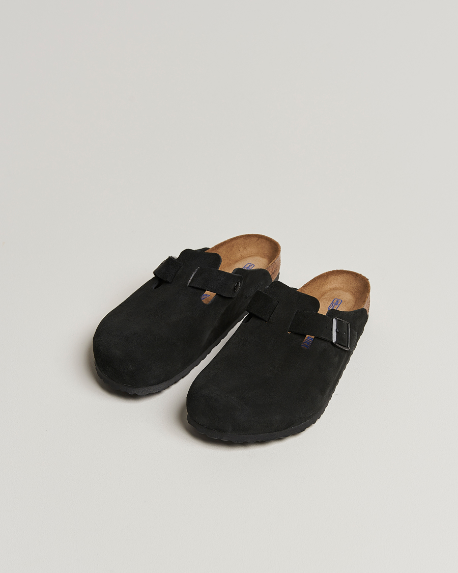 BIRKENSTOCK Boston Soft Footbed Black Suede