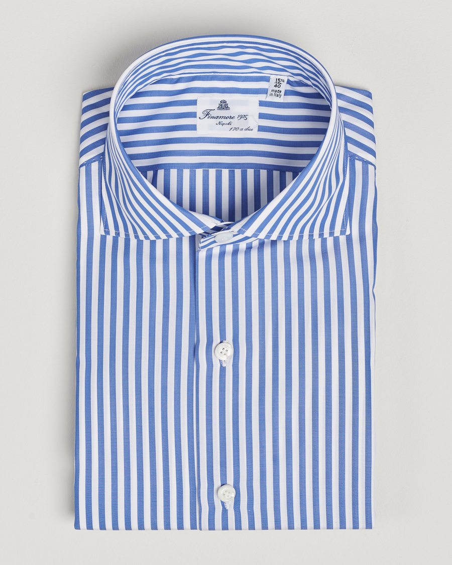 Blue and white dress shirt on sale