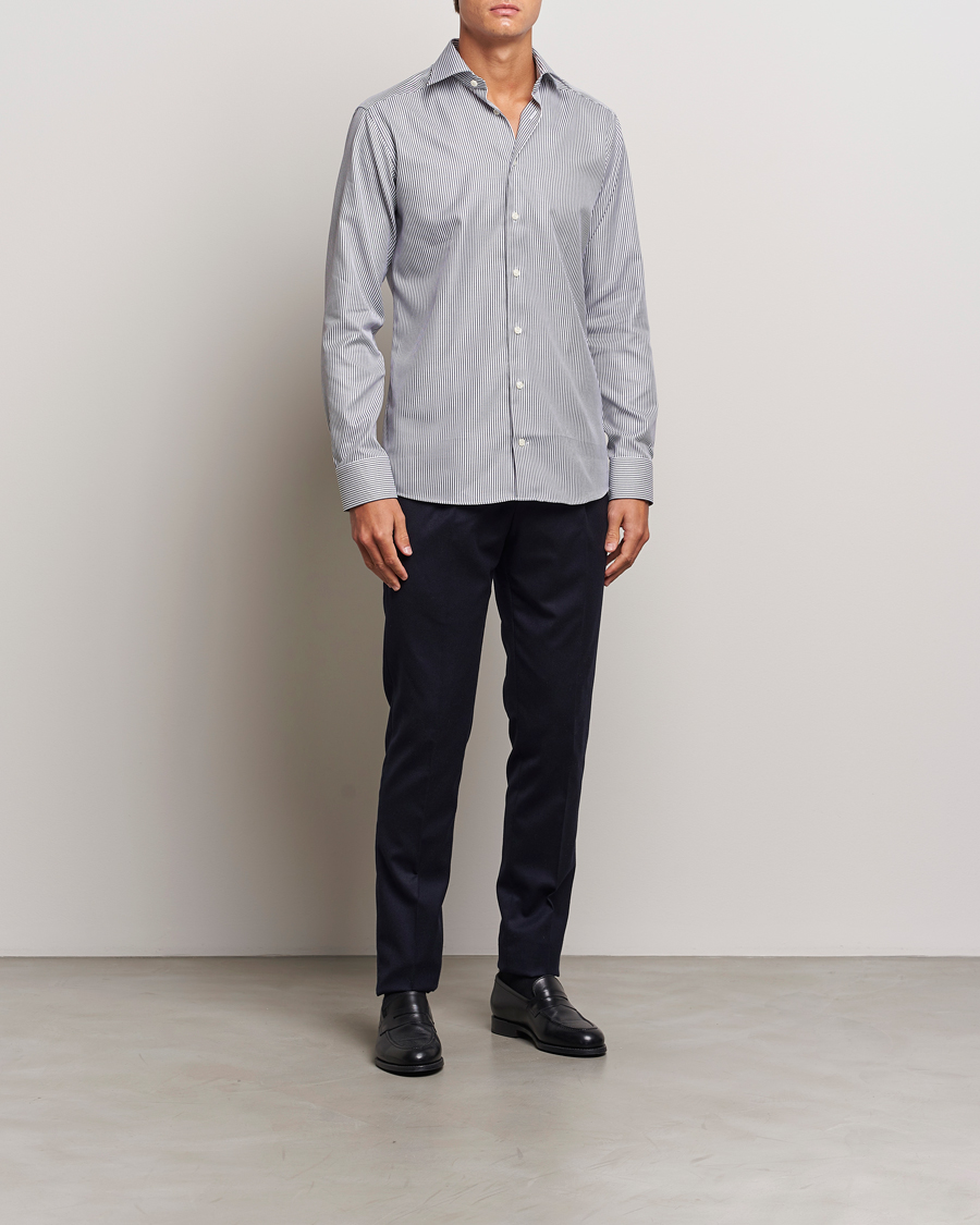 Herren |  | Eton | Slim Fit Signature Twill Striped Shirt Grey/White