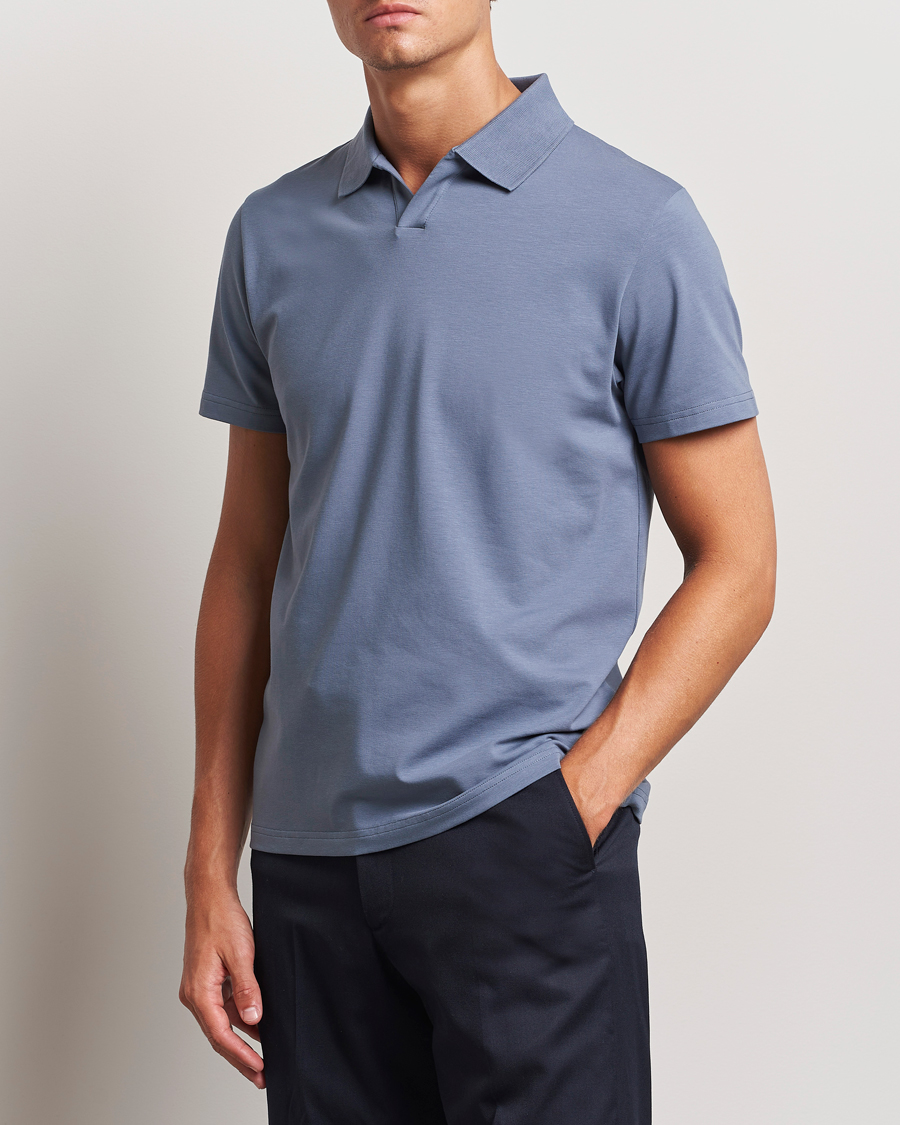 Herren |  | Filippa K | Soft Lycra Polo T-Shirt Grey Blue