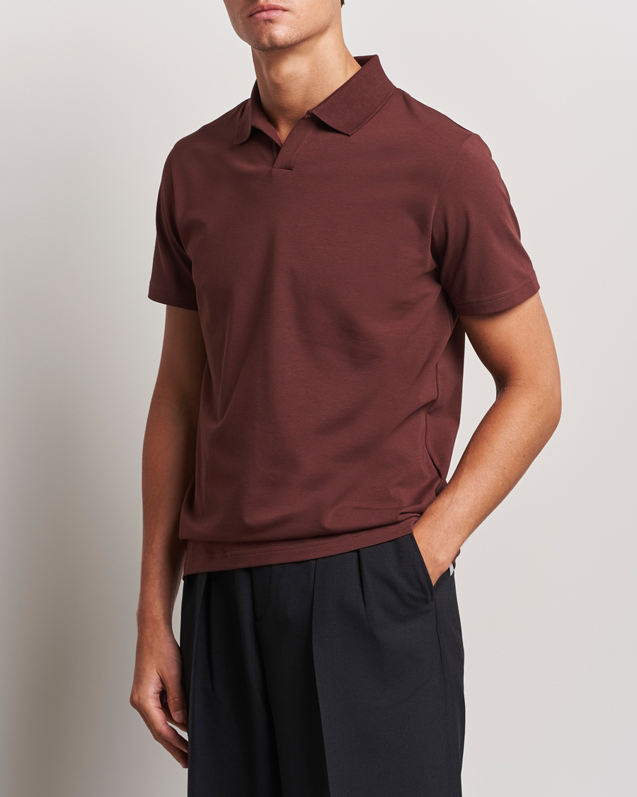 Herren |  | Filippa K | Soft Lycra Polo T-Shirt Mahogany Brown