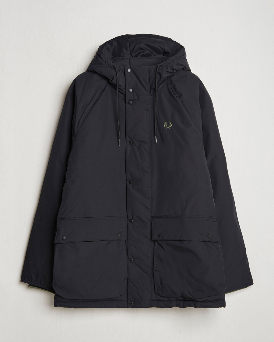 Fred Perry Padded Zip Through Parka Black