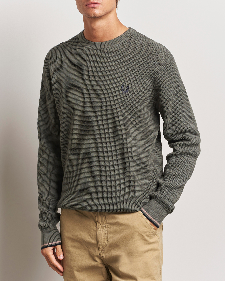 Herren |  | Fred Perry | Waffle Stitch Jumper Field Green