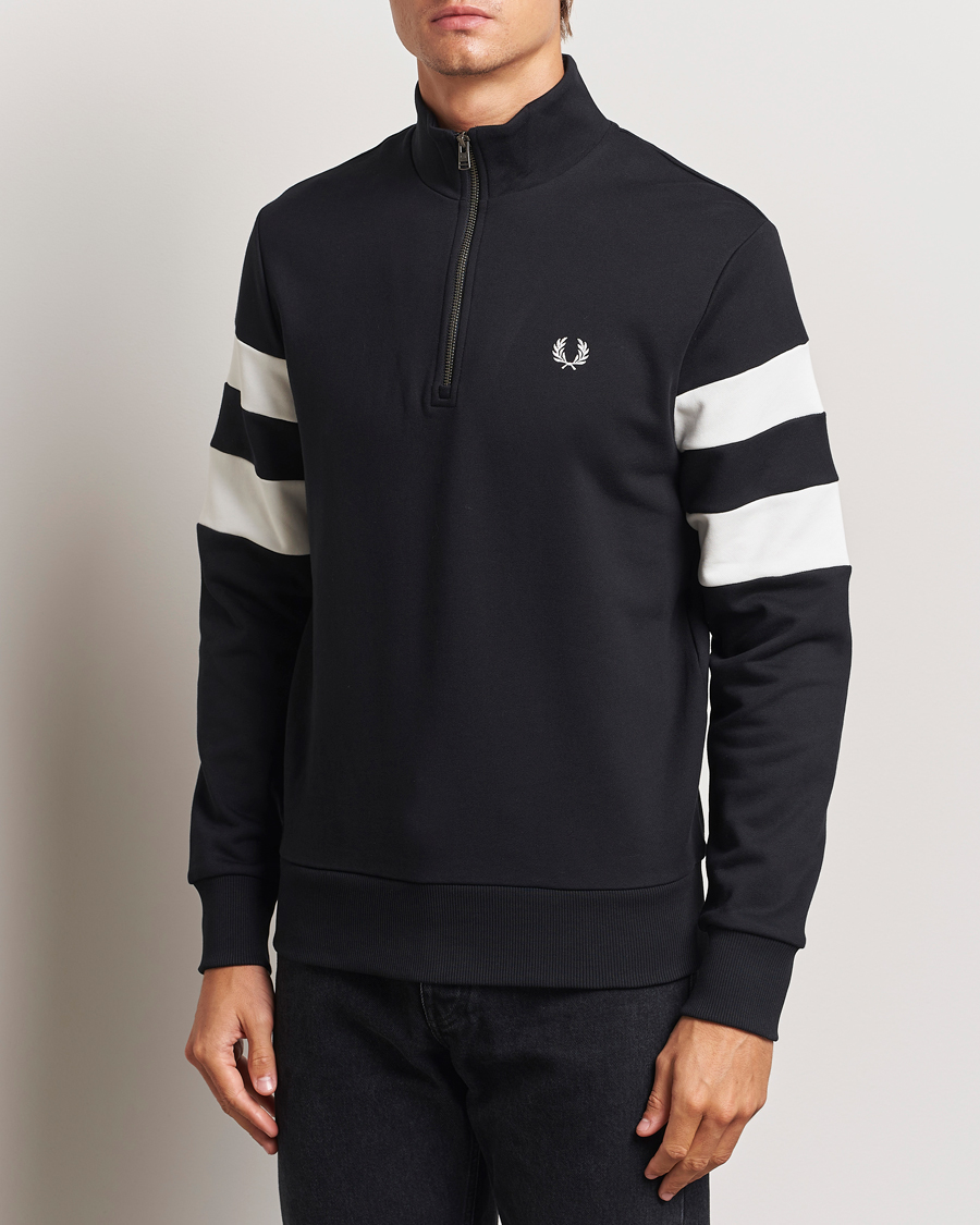 Herren |  | Fred Perry | Tipped Sleeve Half Zip Sweatshirt Black