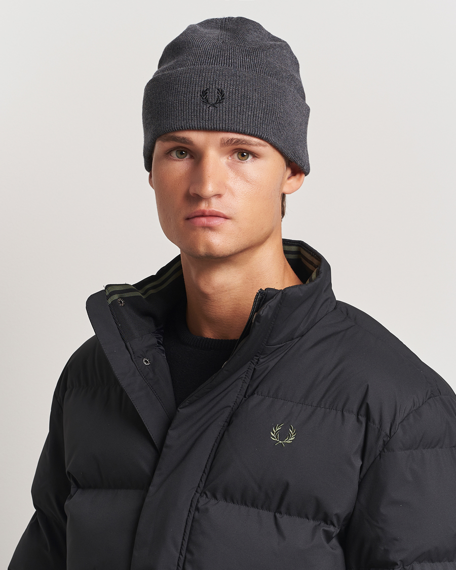 Herren |  | Fred Perry | Merino Wool Beanie Dark Grey Marl