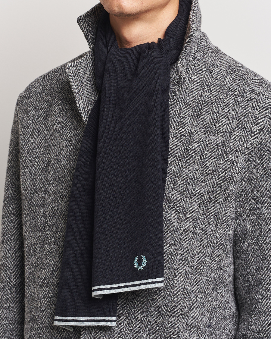 Herren |  | Fred Perry | Twin Tipped Merino Wool Scarf Navy