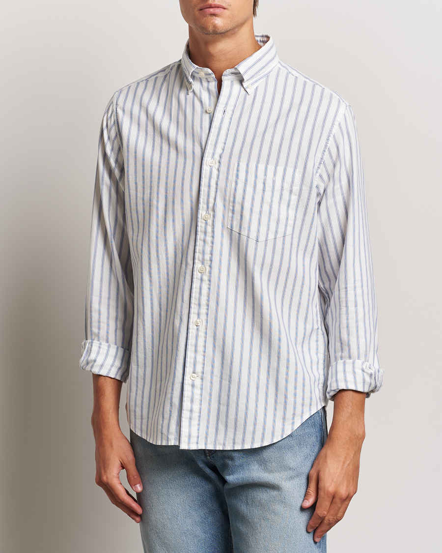 Herren | Business & Beyond - Casual | GANT | Archive Oxford Stripe Shirt Egg Shell