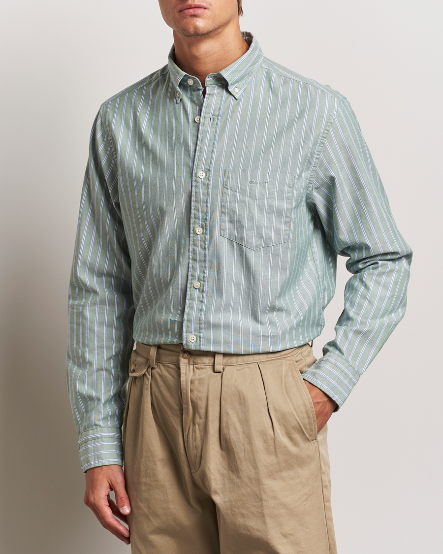 Herren |  | GANT | Archive Oxford Stripe Shirt Dry Forest