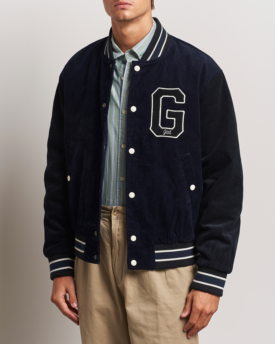 Herren | Business & Beyond - Casual | GANT | Cord Varsity Jacket Evening Blue