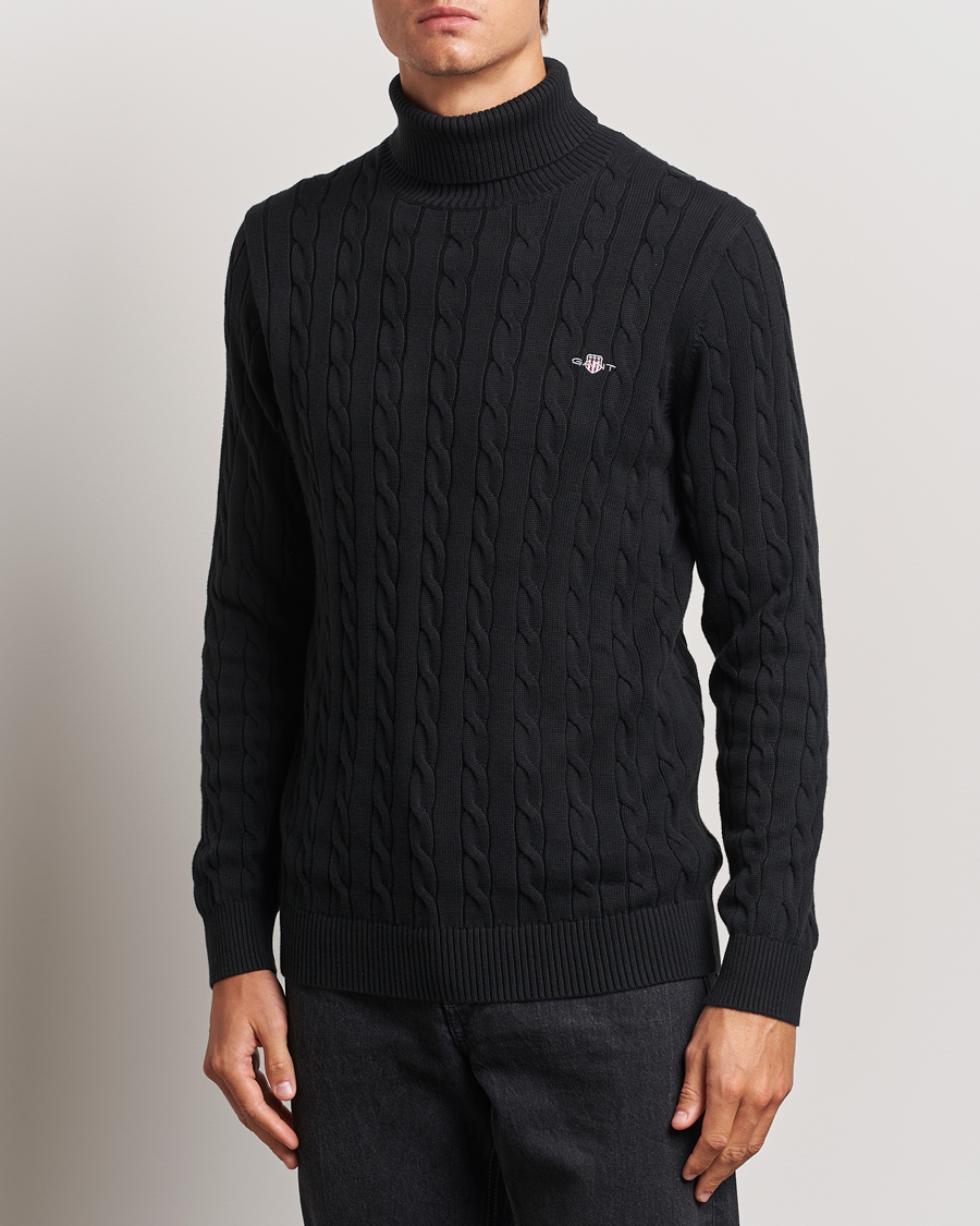 Herren |  | GANT | Cotton Cable Turtle Neck Black