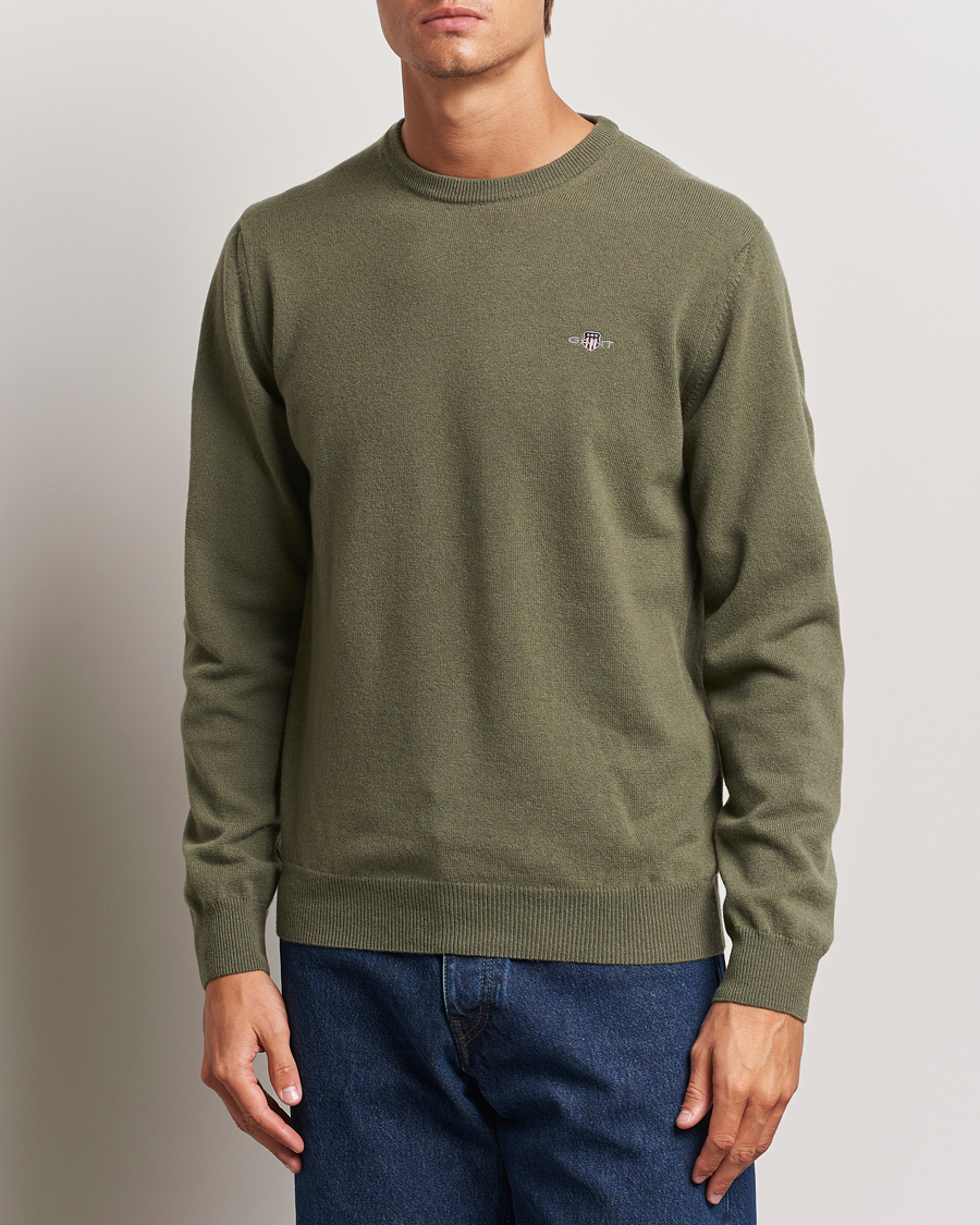 Herren |  | GANT | Lambswool Crew Neck Pullover Juniper Green