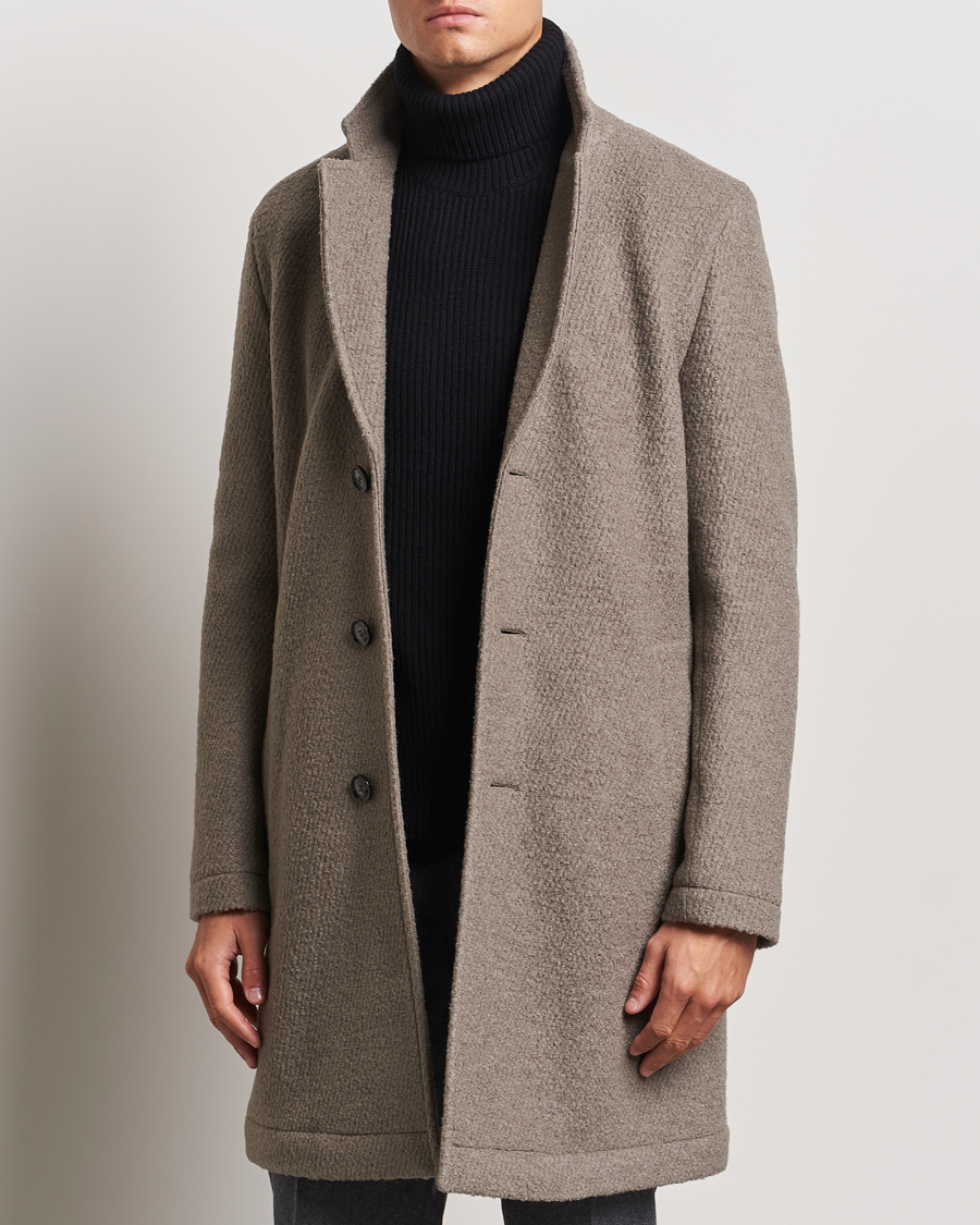 Herren |  | BOSS BLACK | Hyde Structured Wool Coat Dark Beige