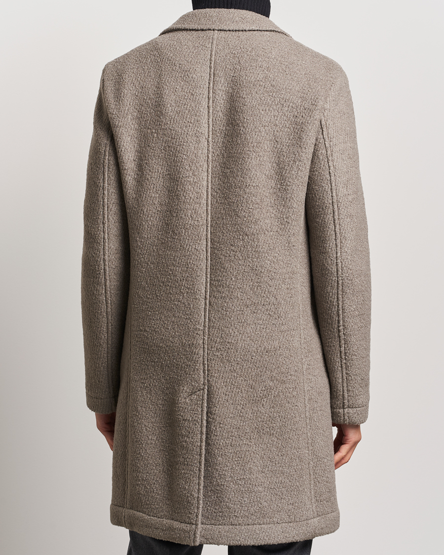 BOSS BLACK Hyde Structured Wool Coat Dark Beige