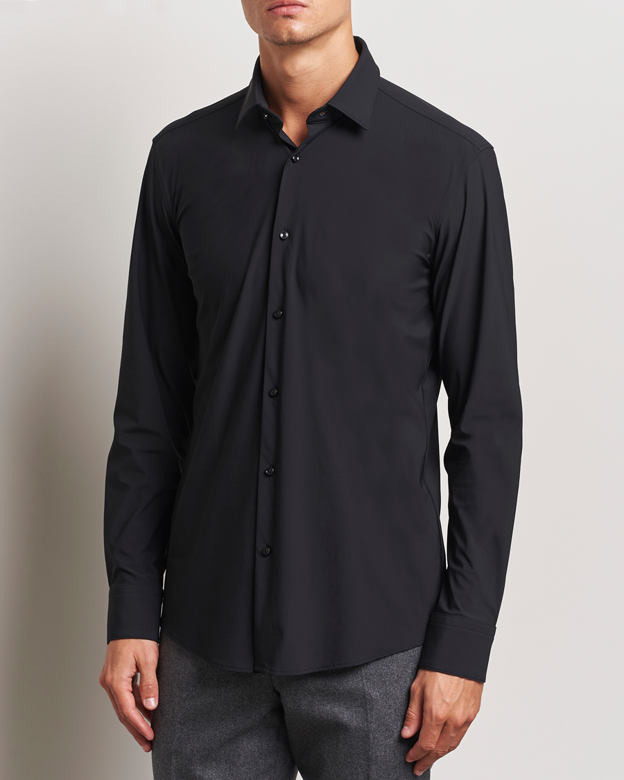 Herren | Business & Beyond - Formal | BOSS BLACK | Hank 4-Way Stretch Shirt Black