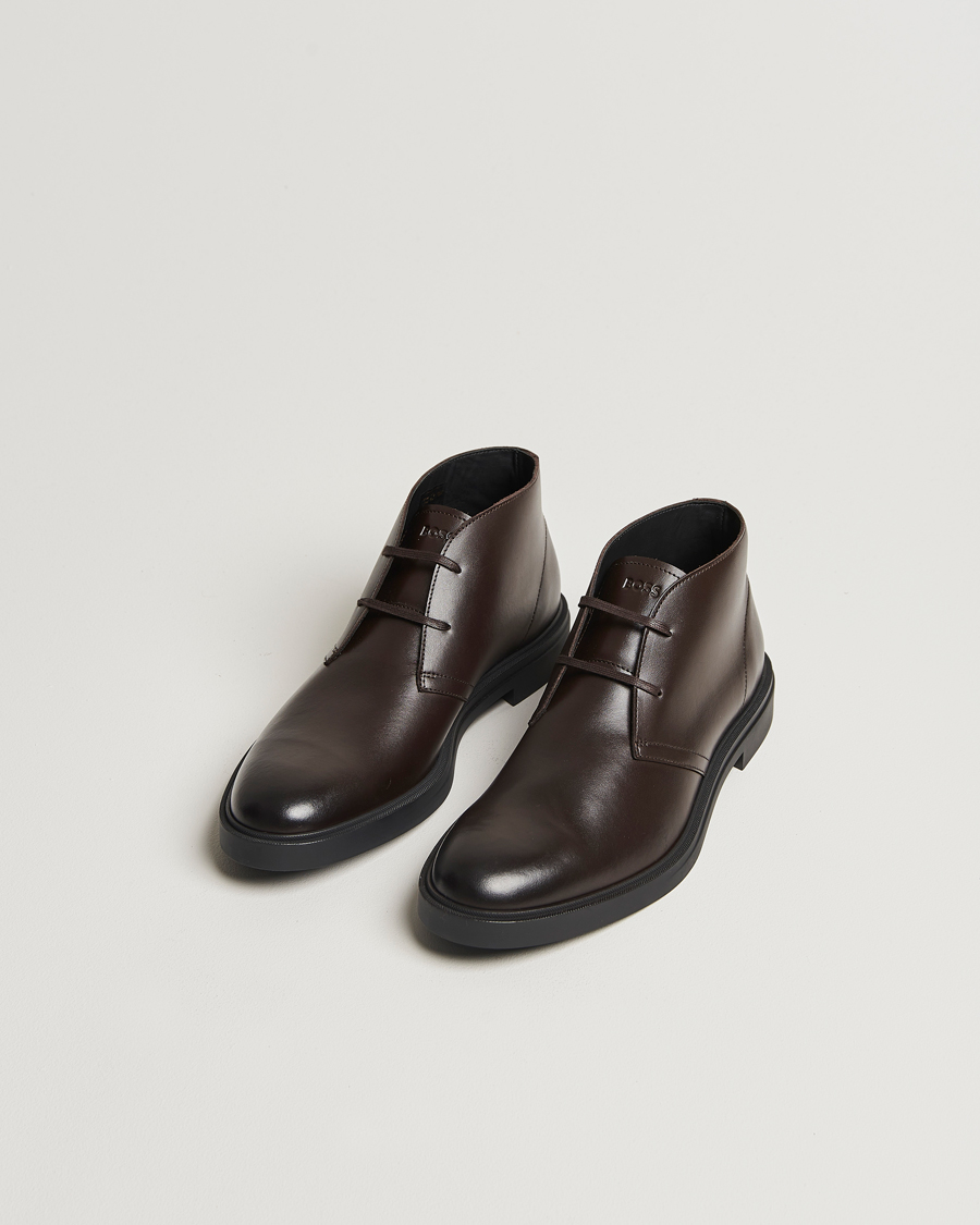 Herren | Chukka-Boots | BOSS BLACK | Calev Leather Chukka Boot Dark Brown