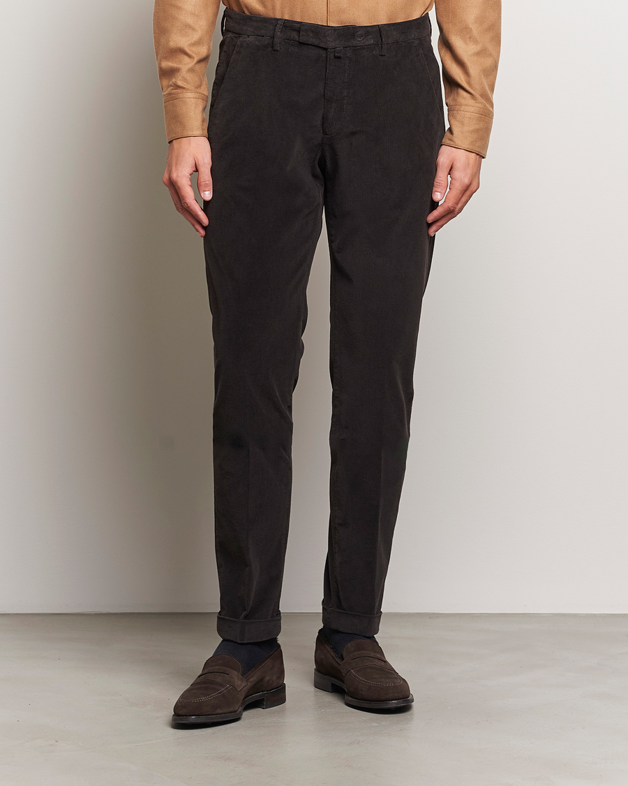 Herren |  | Briglia 1949 | Slim Fit Corduroy Trousers Dark Brown