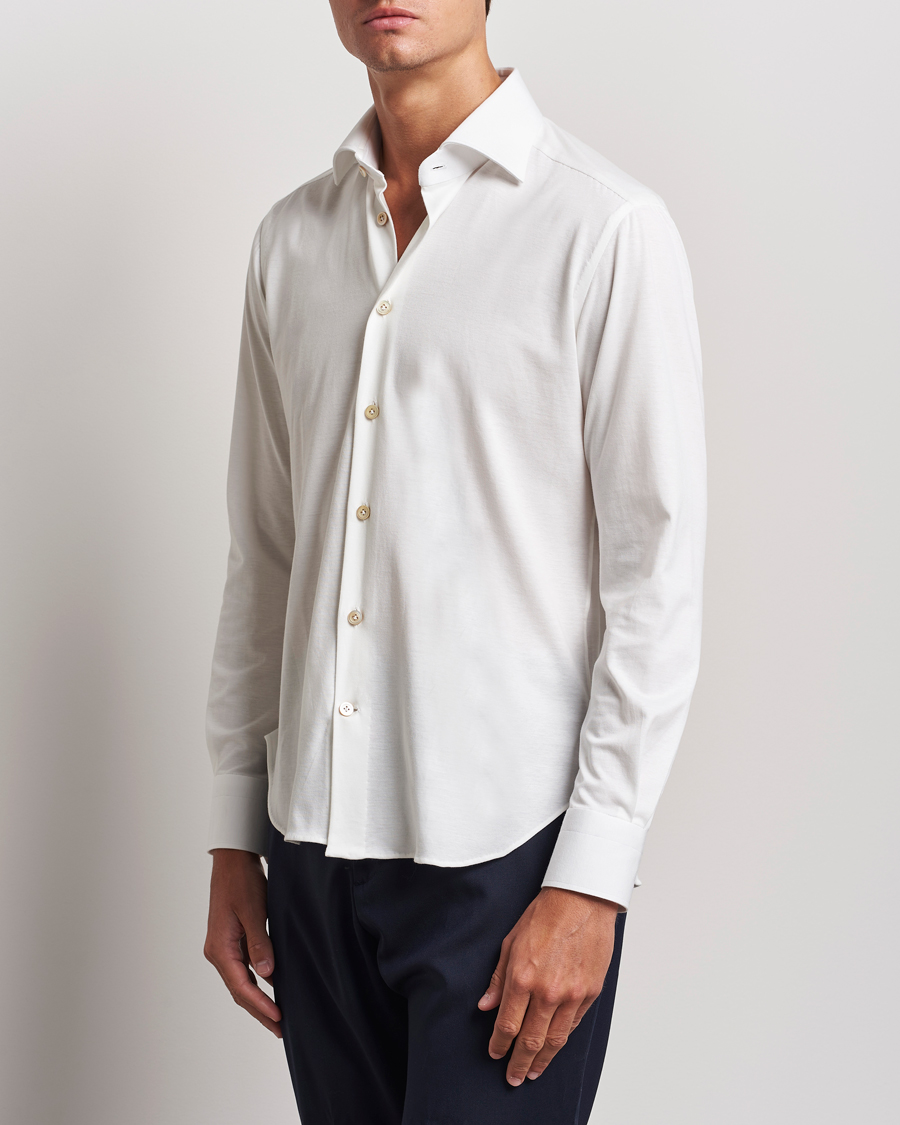 Herren | Quiet Luxury | Kiton | Cotton Jersey Shirt White