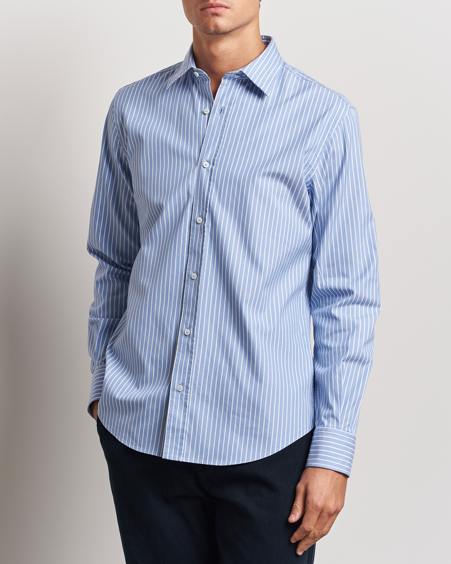 Herren |  | Aspesi | Striped Oxford Shirt Light Blue